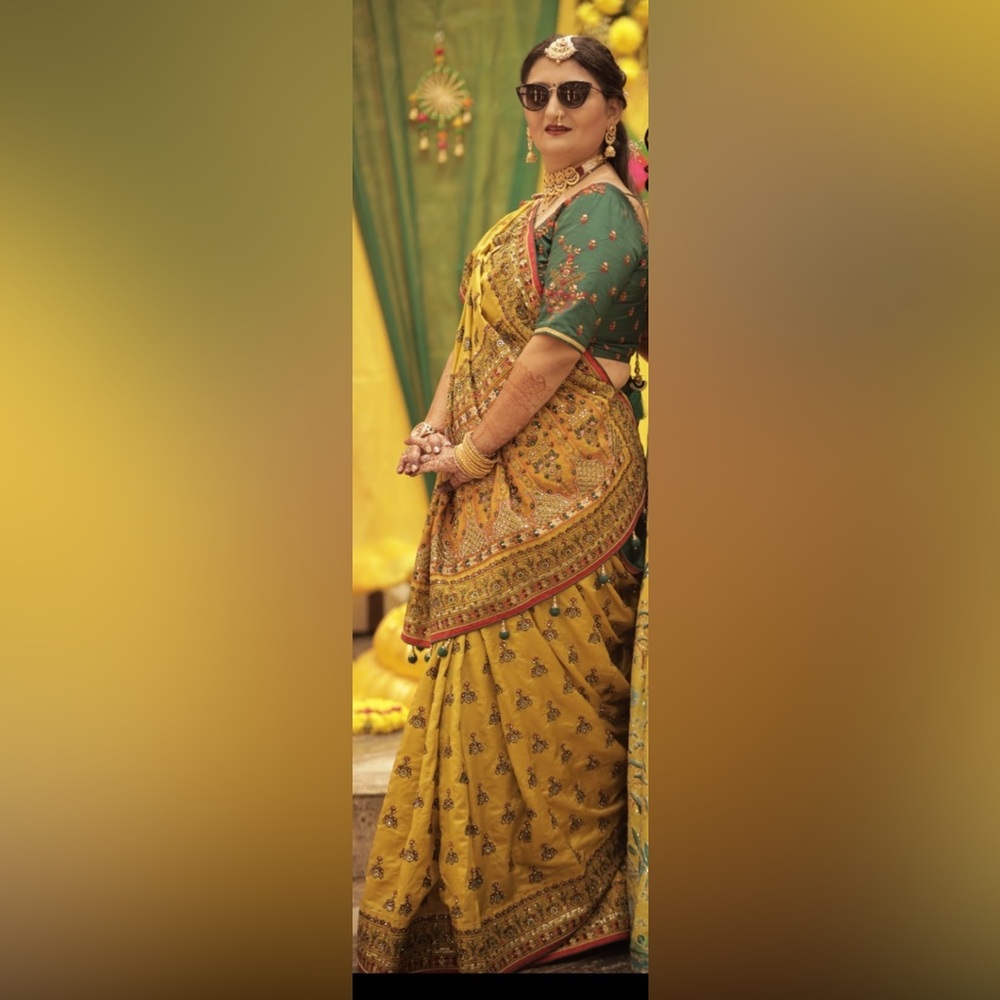 Gujarati Haldi Sari (size XL)